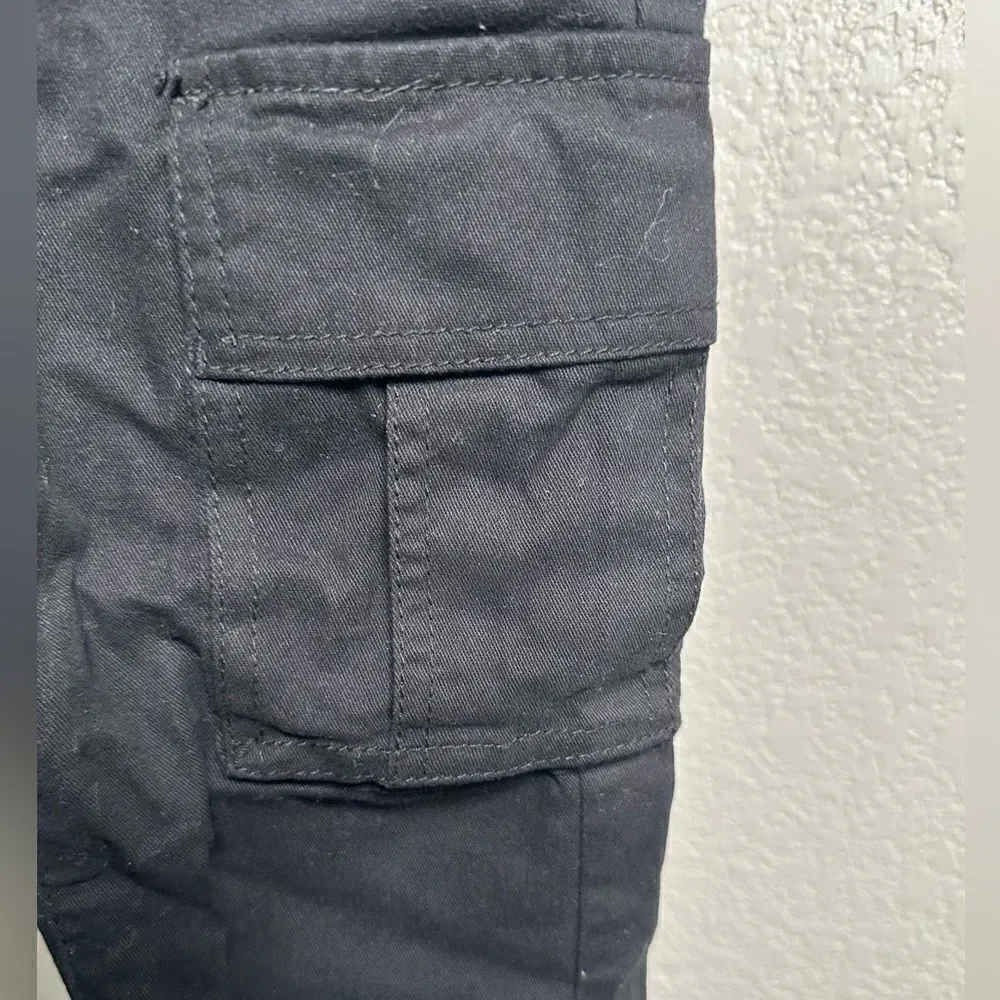 NWT Old Navy Boys Kids Black Twill Cargo Joggers Pants Drawstring Waist - Size M